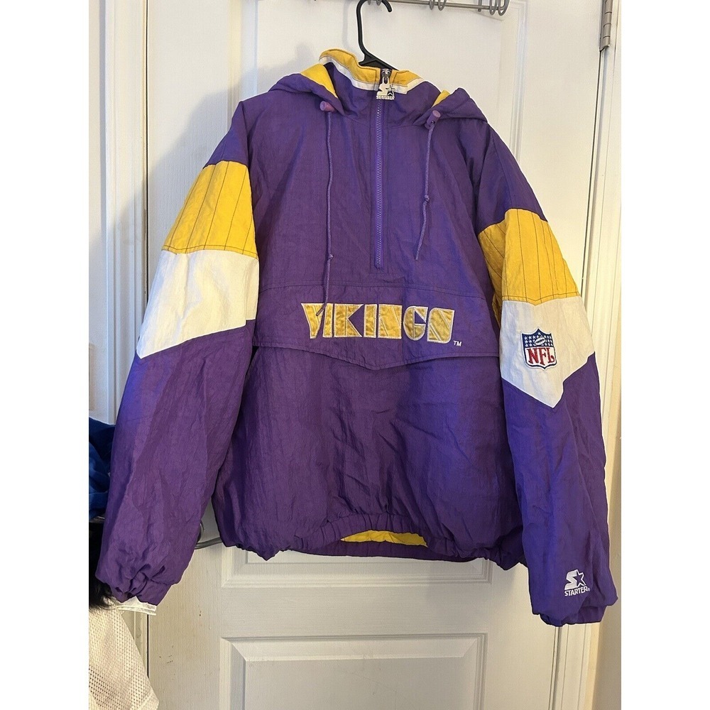 Rare 90's Minnesota Vikings Nylon Jacket‎ Anorak Embroidered